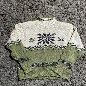Vintage 90s St. Johns Bay Christmas/ Winter Mock Neck Sweater Size XL